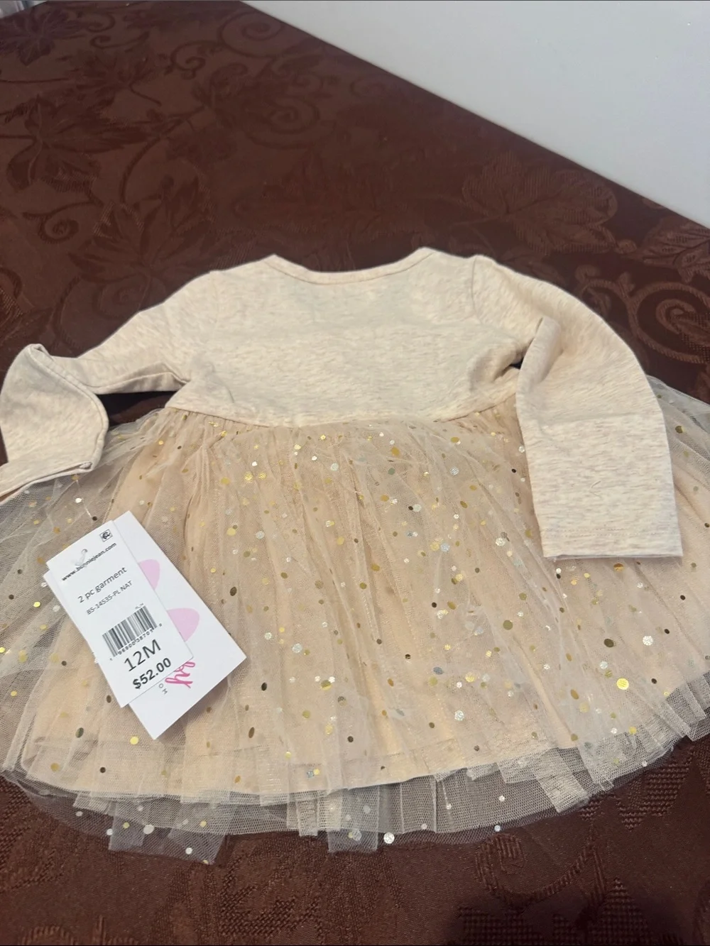 🎃🍂Bonnie Baby Orange and White Sequin Pumpkin 2-Piece Top & Leggings Set